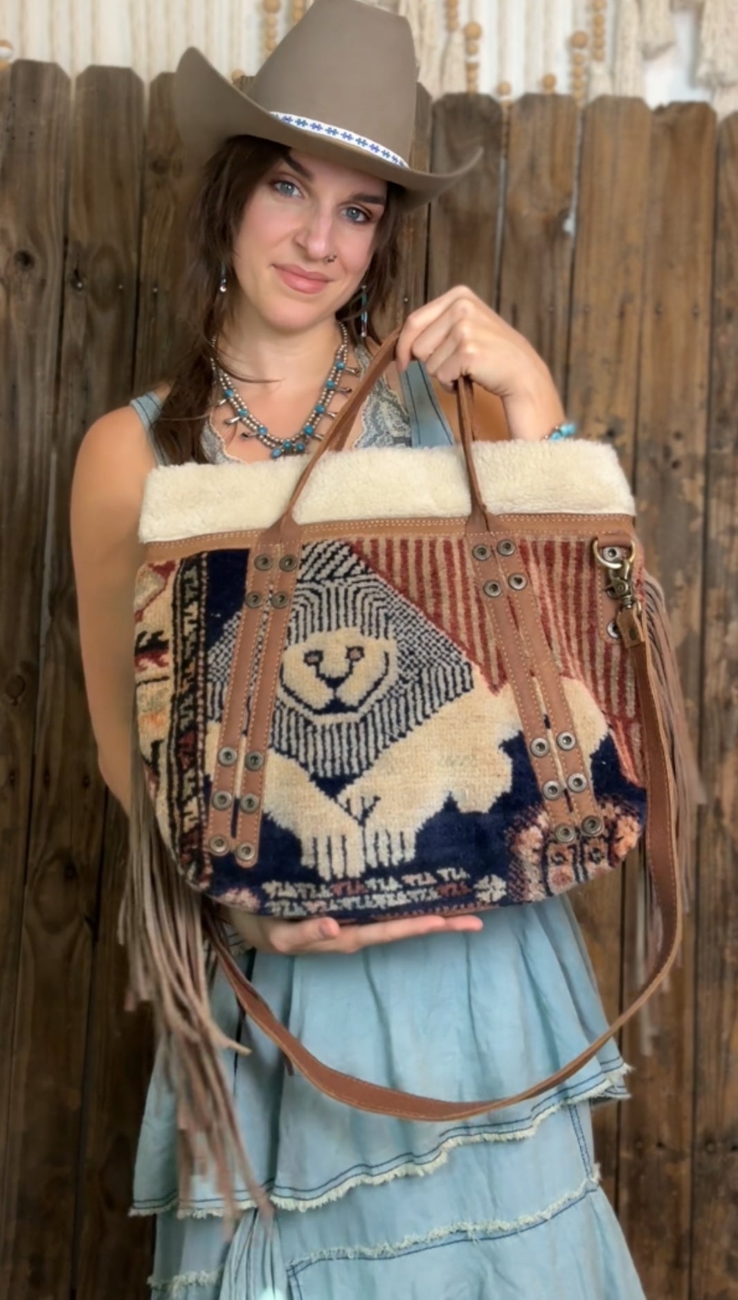 Artisan Leather Kilim Carpet Handbag 002