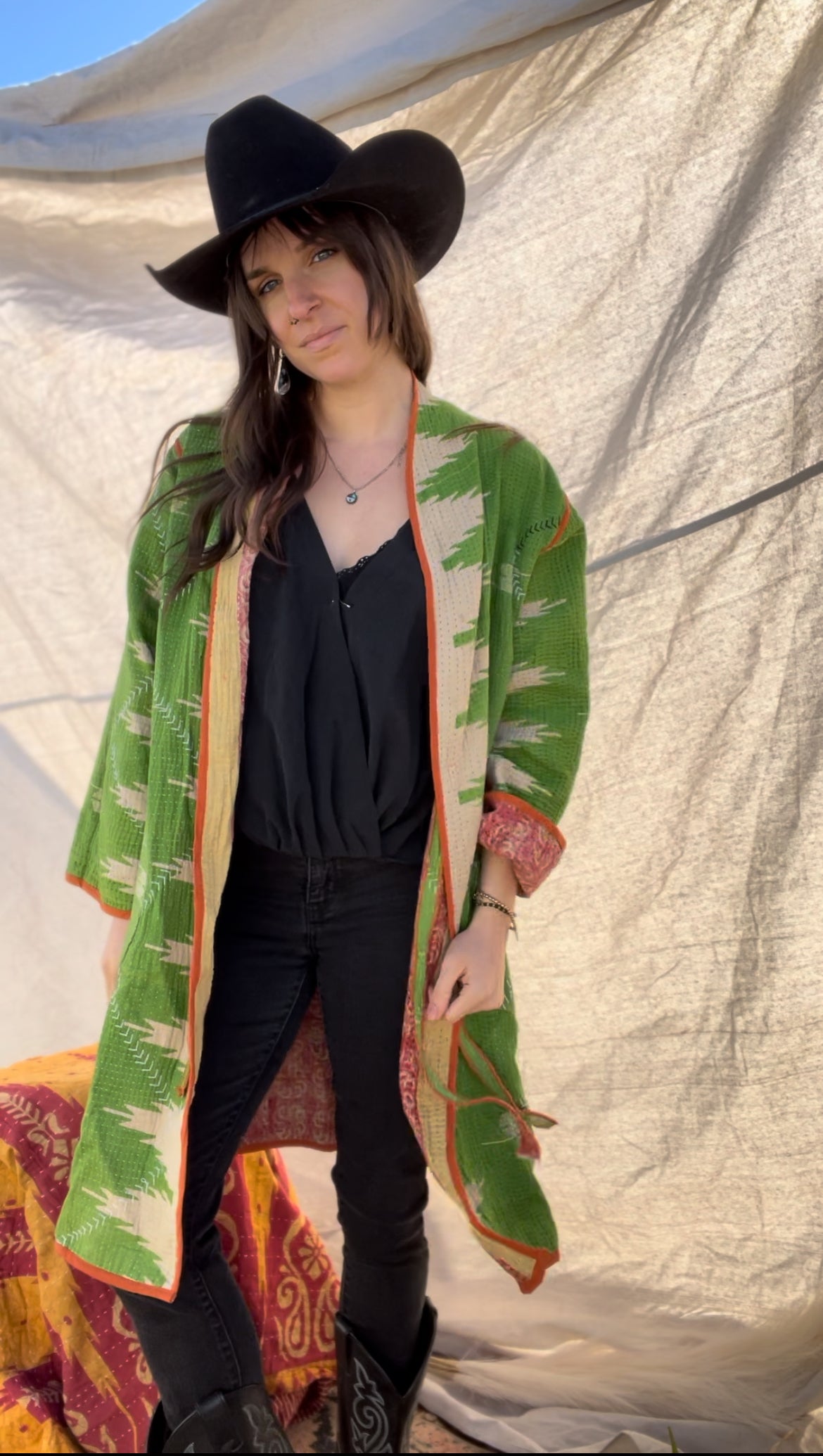 Artisan Kantha Reversible Coat 001