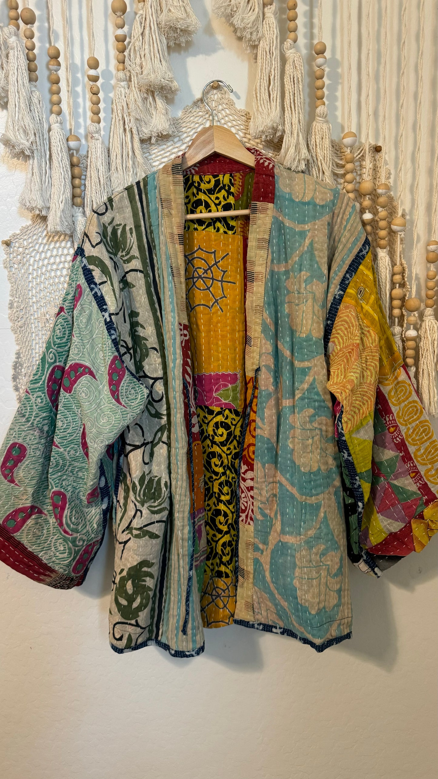 Spirit Weavers Reversible Kantha Kimono Coat 018