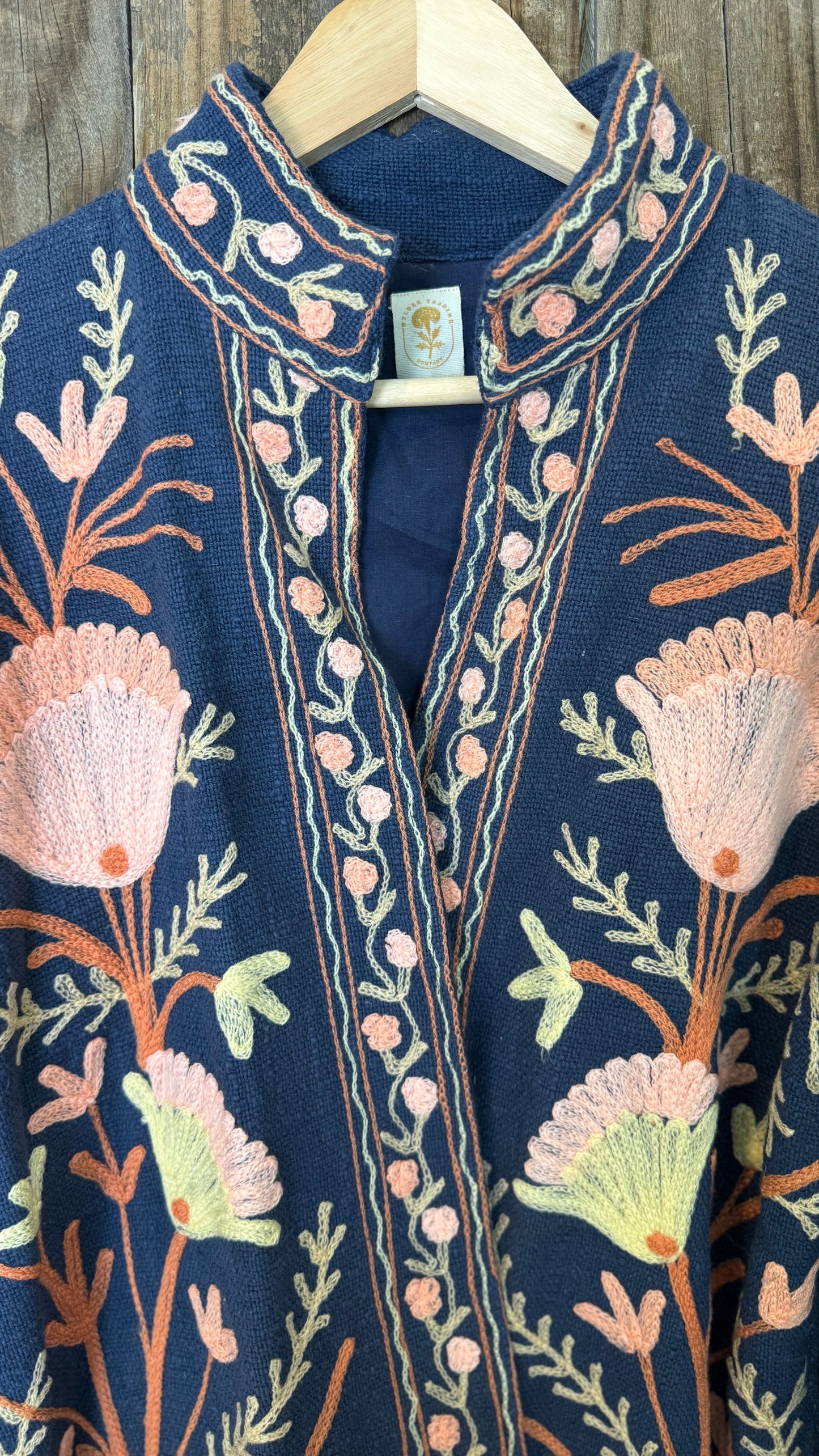 Embroidered Artisan Coat 007 (Navy)