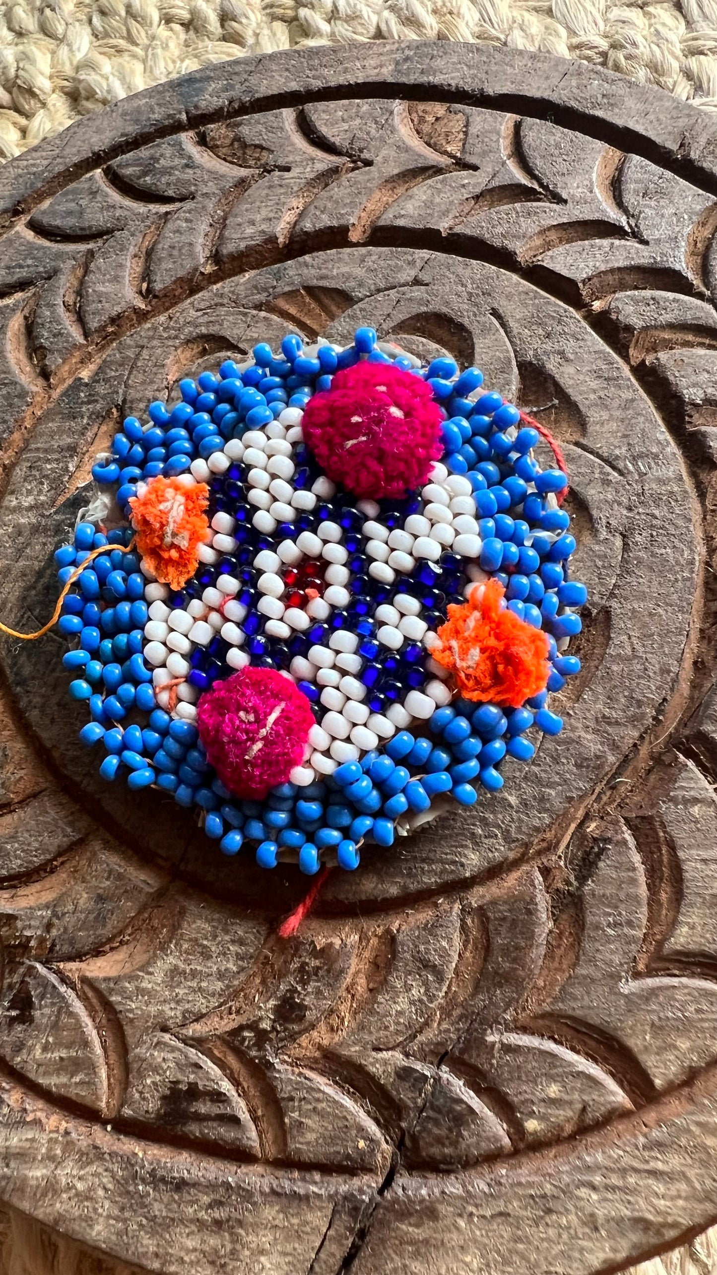 Vintage Beaded Afghani Brooch 039