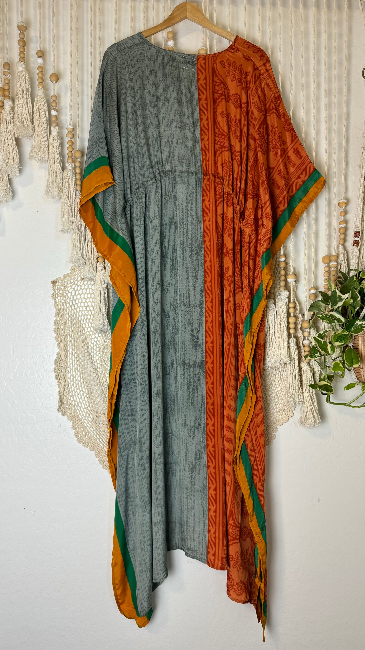 Sari Silk Kaftan Dress 055