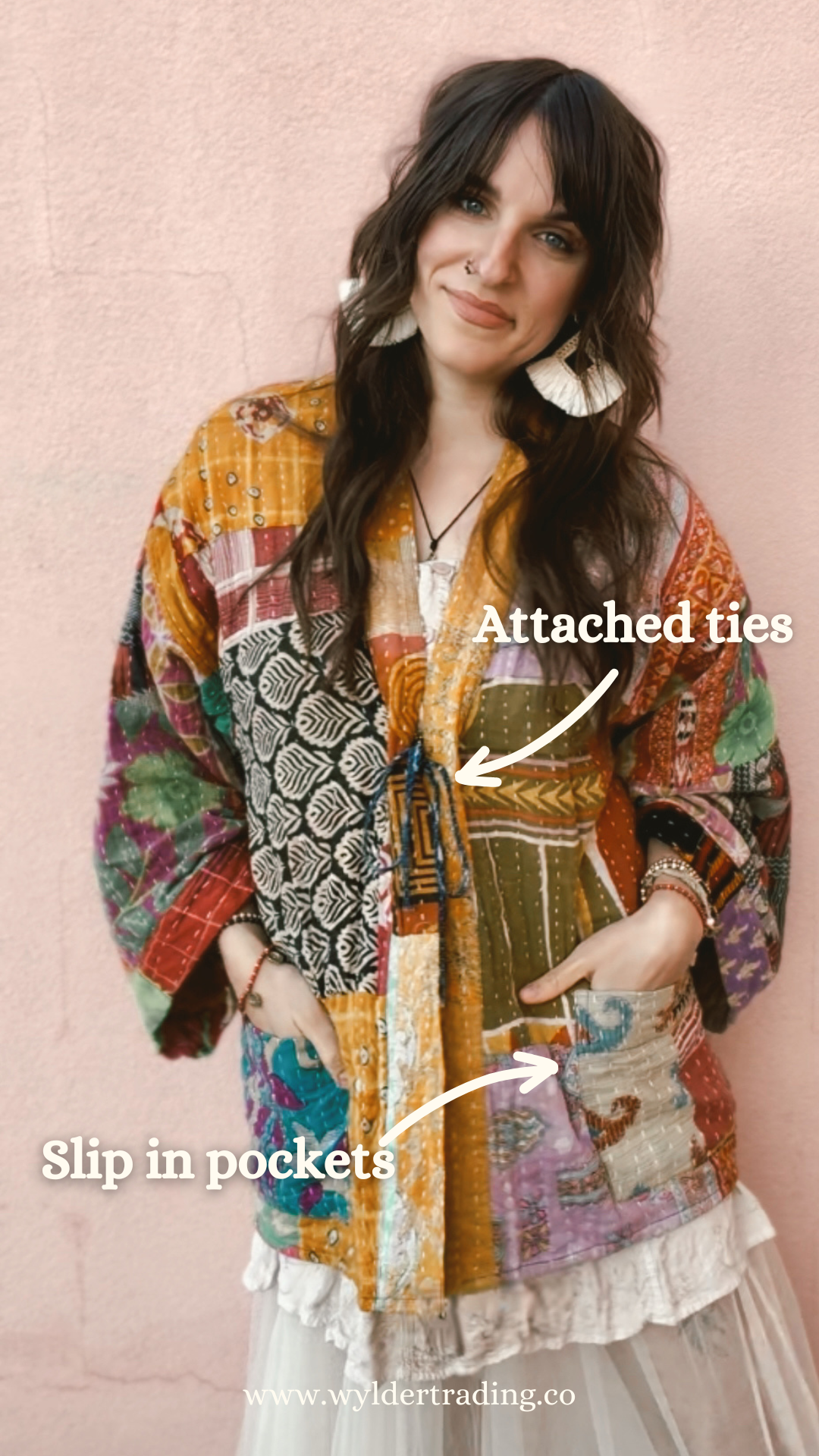 Spirit Weavers Reversible Kantha Kimono Coat 020