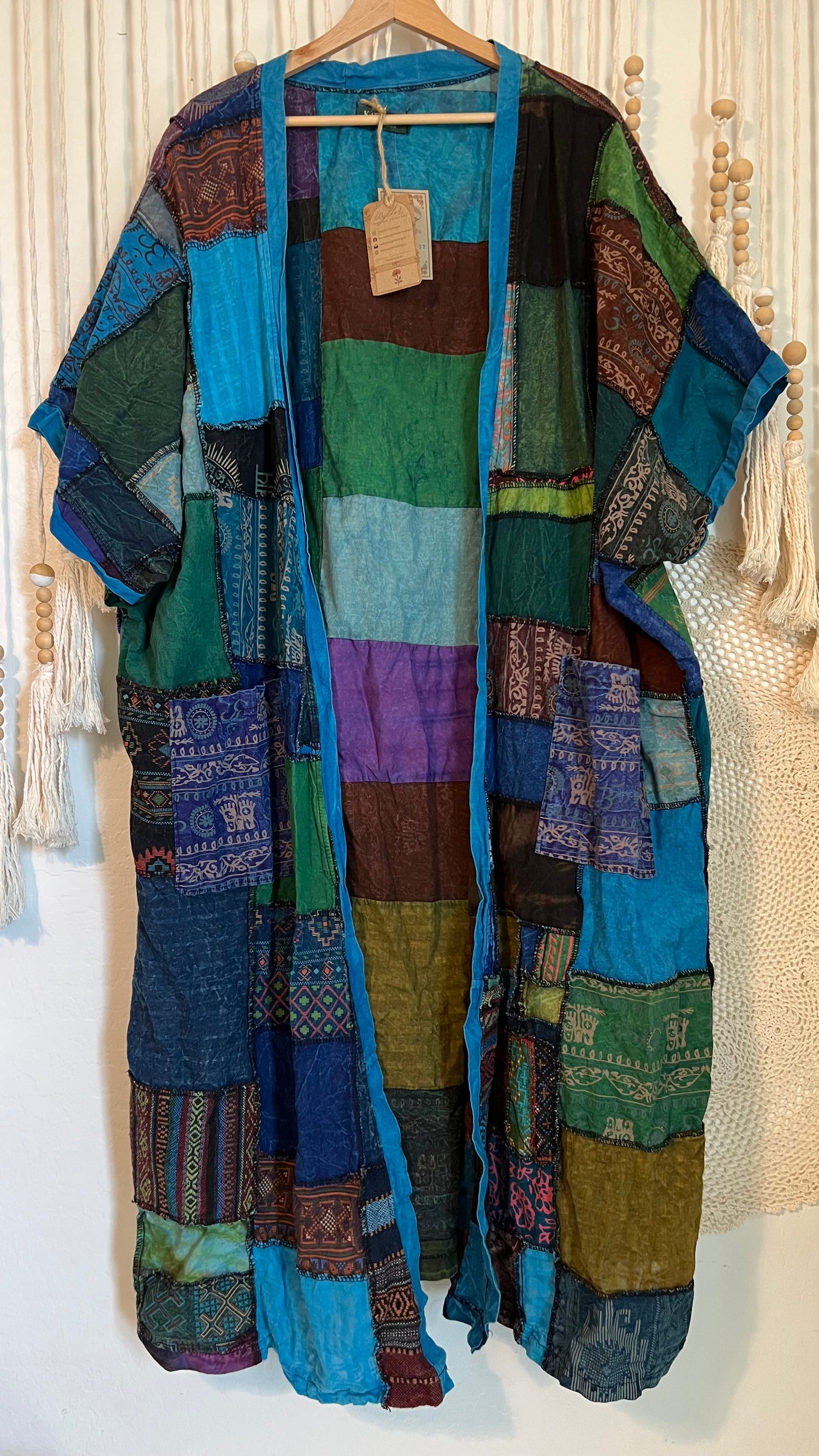 Patchwork Cotton Kimono 008 (Blue) – WylderTradingCo
