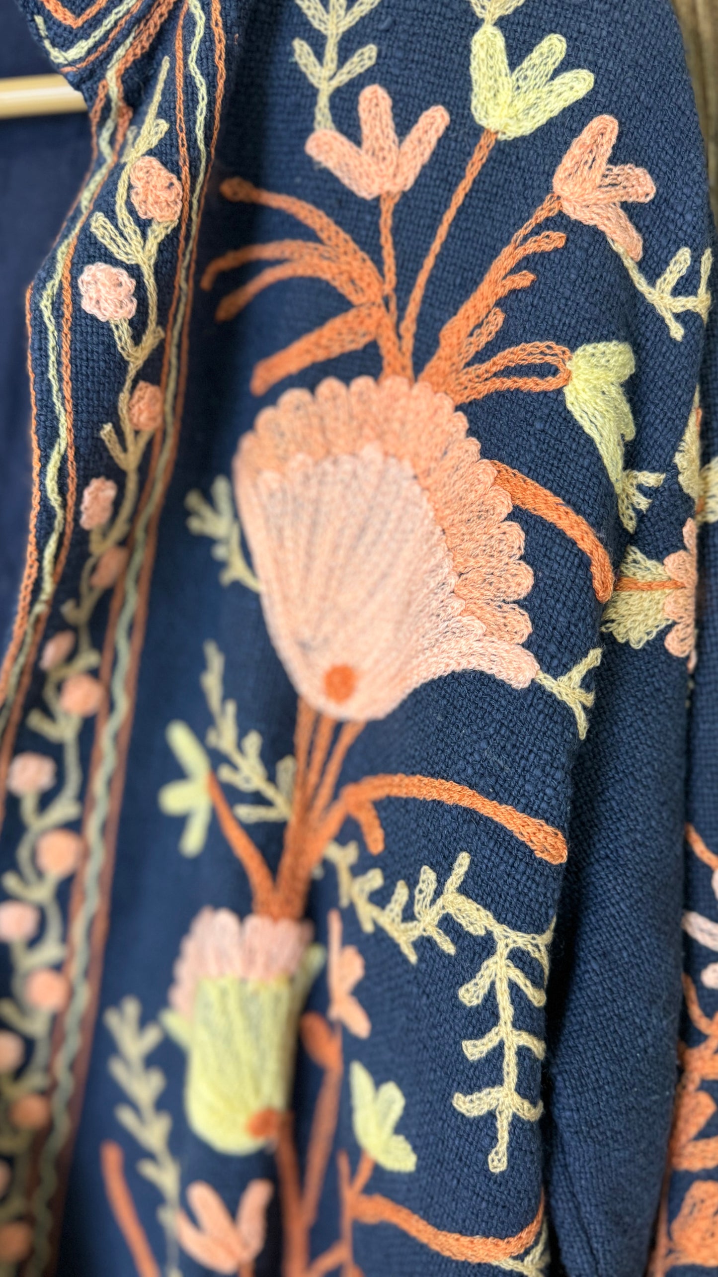 Embroidered Artisan Coat 009 (Navy)