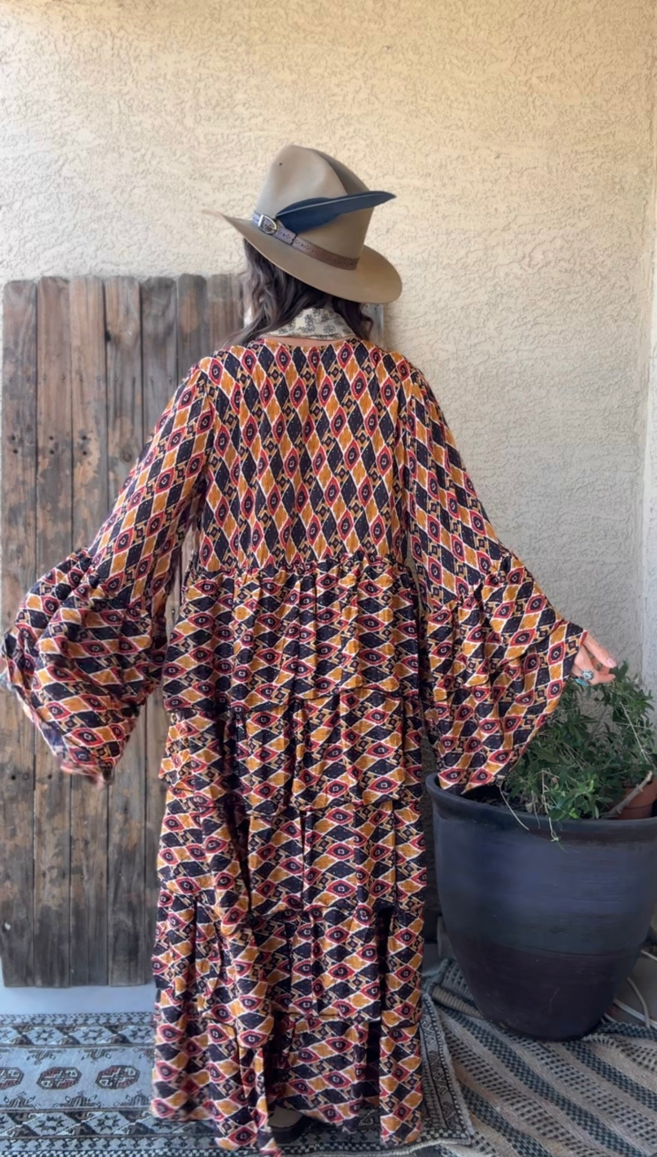 Silk Long Ruffle Kimono - 006