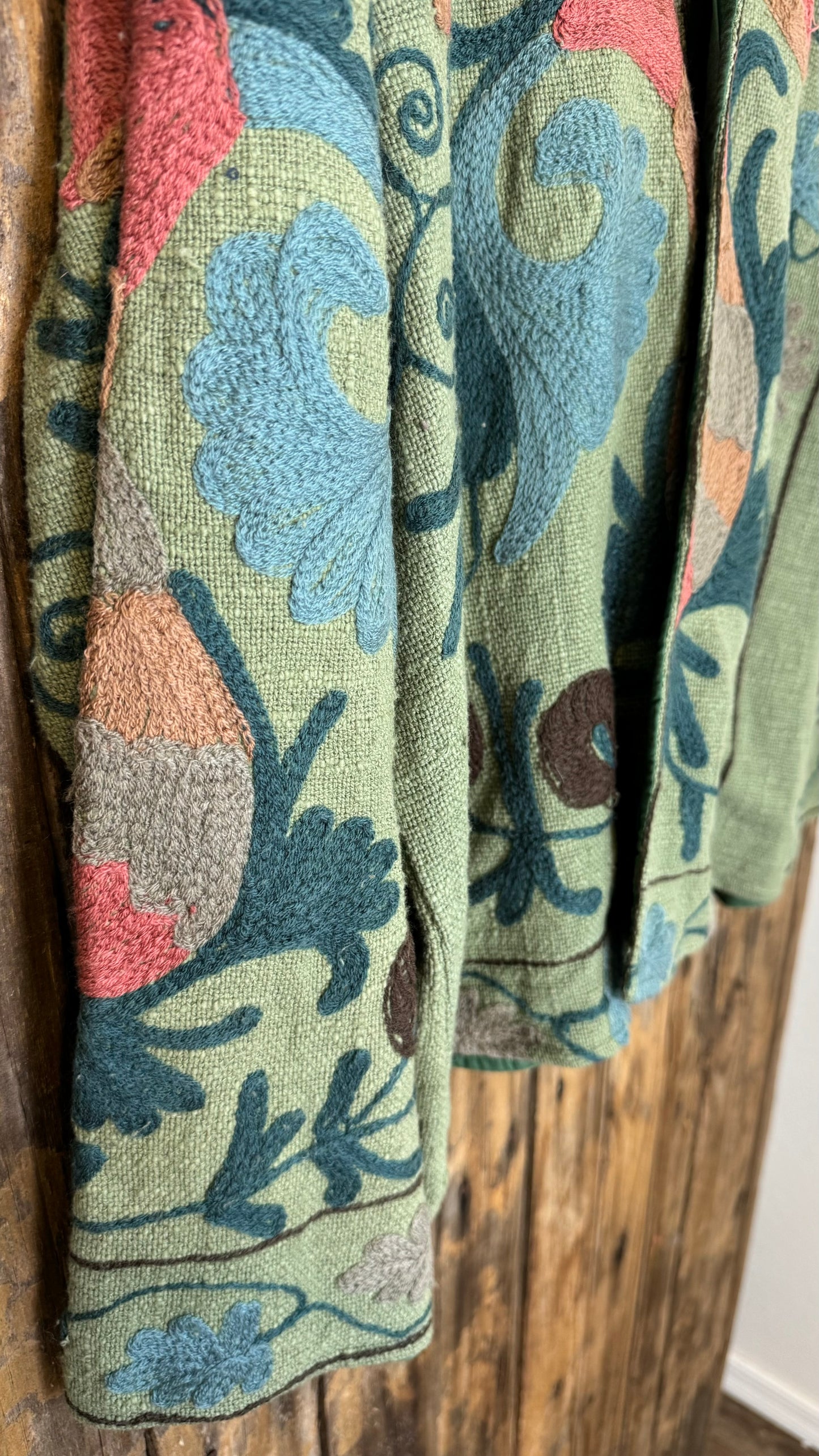 Embroidered Artisan Coat 001 (Olive)