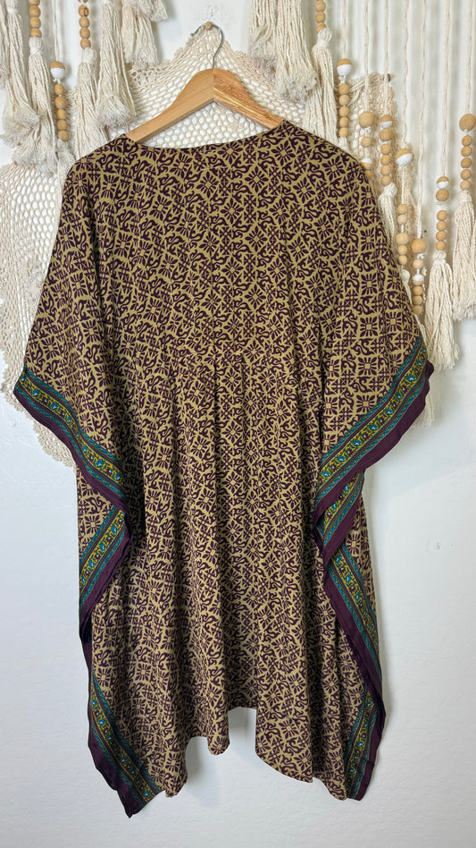 Midi Silk Kaftan Dress 017