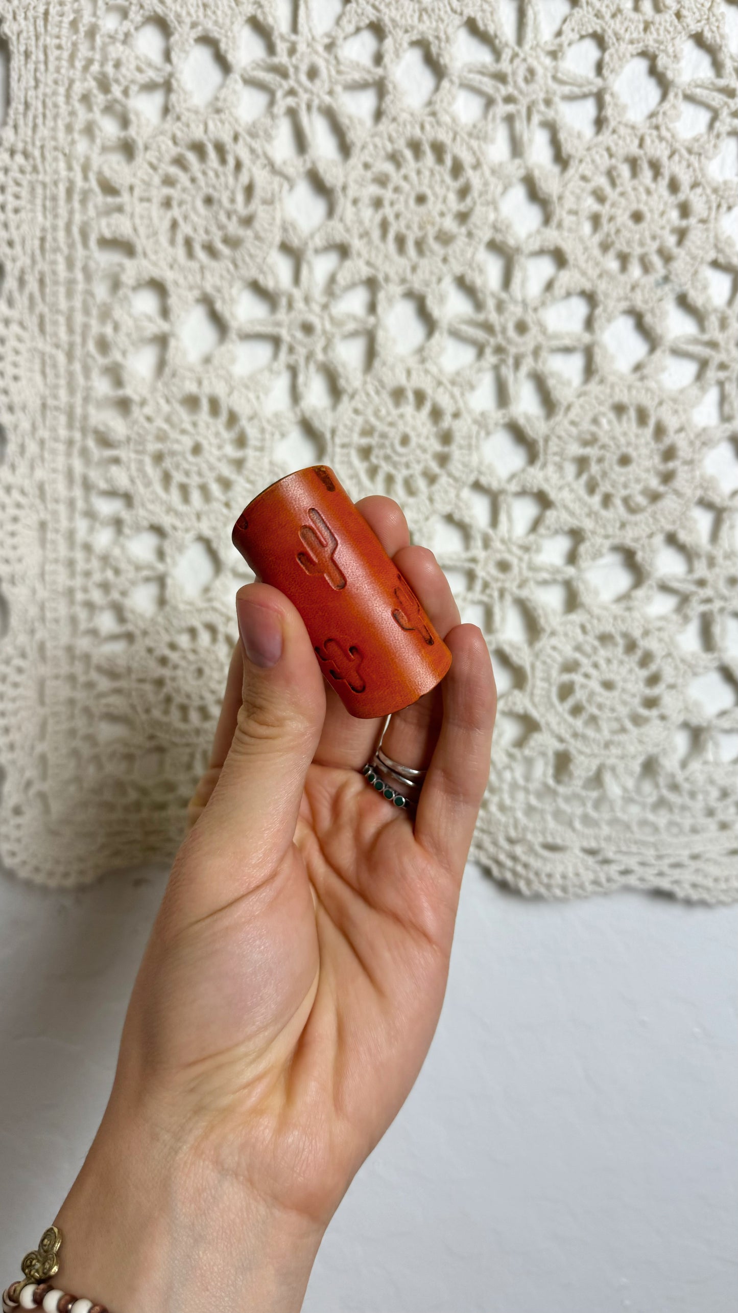 Saguaro Cactus - Leather Bolo Slide (Snap)