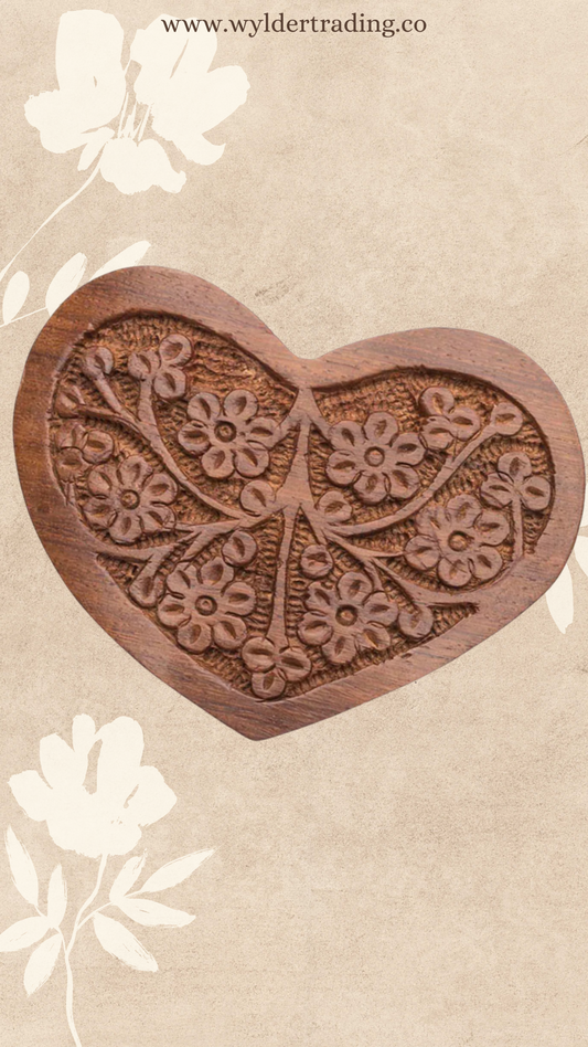 Large Hand Carved Heart Barrette + Bolo Slide