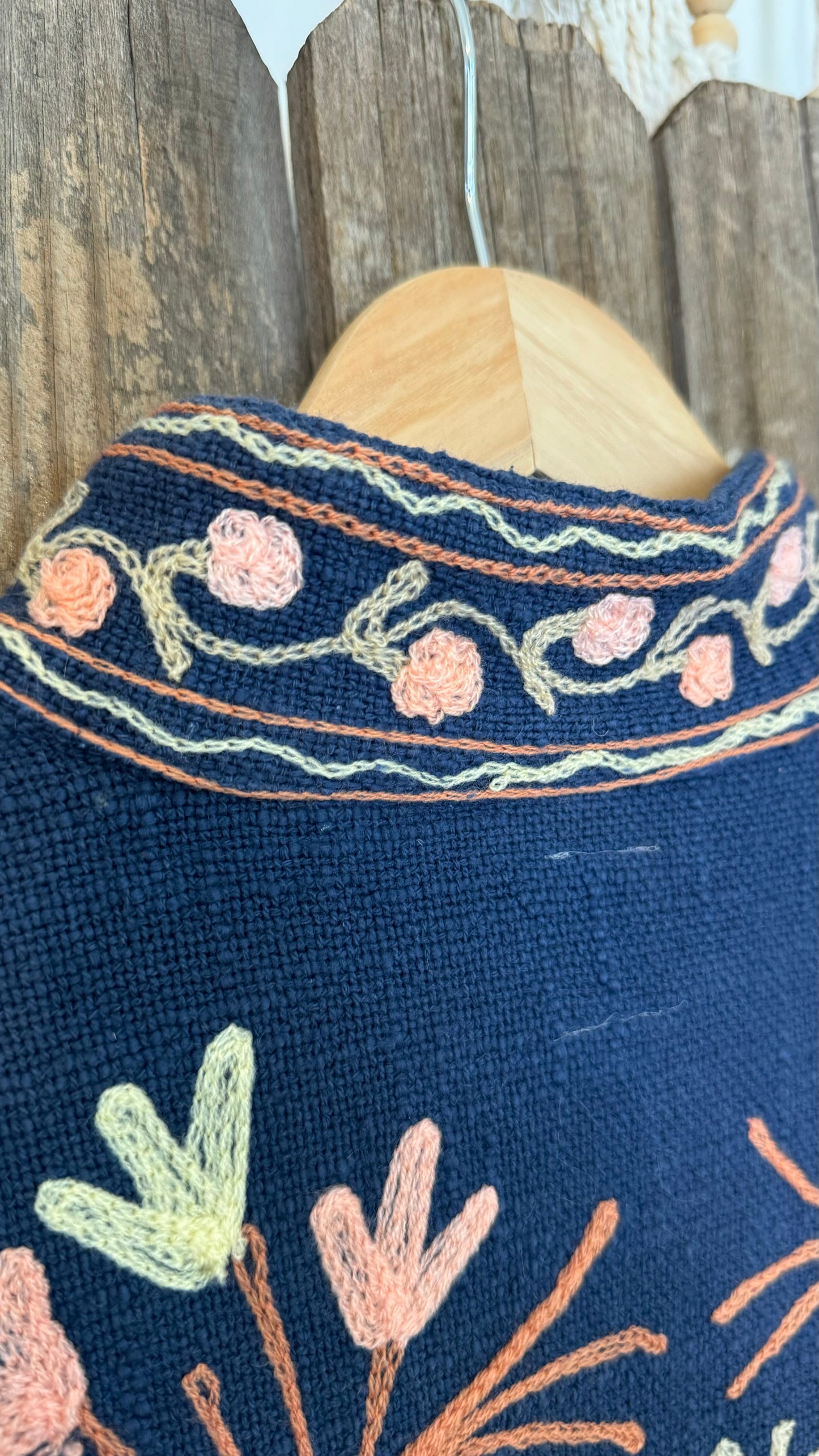 Embroidered Artisan Coat 007 (Navy)