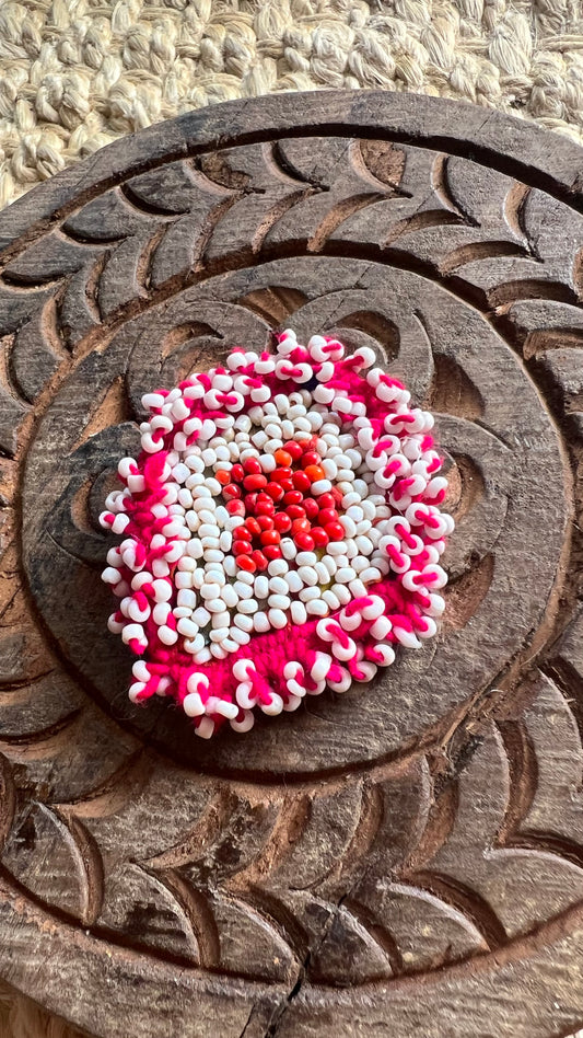 Vintage Beaded Afghani Brooch 038