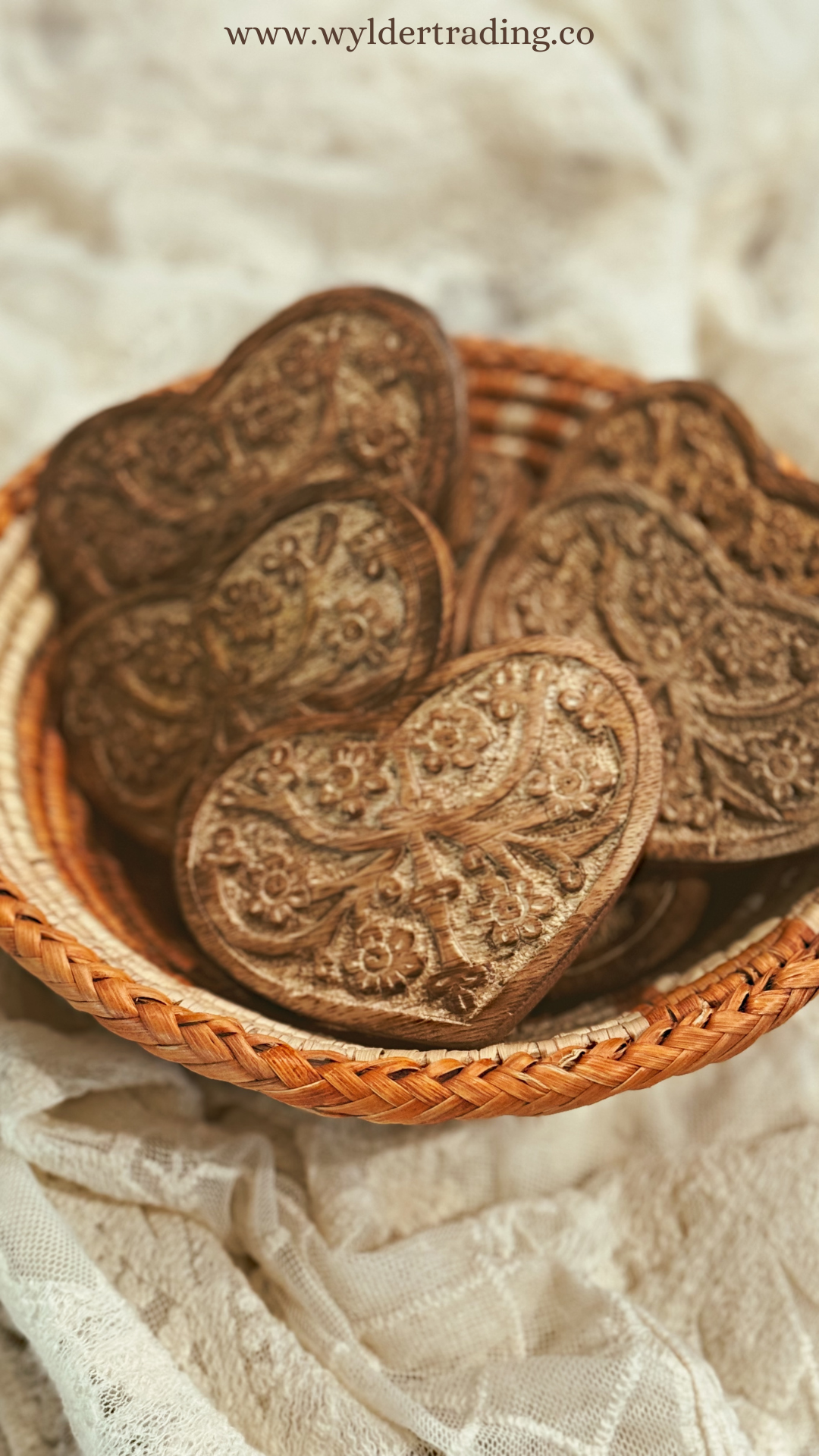 Large Hand Carved Heart Barrette + Bolo Slide