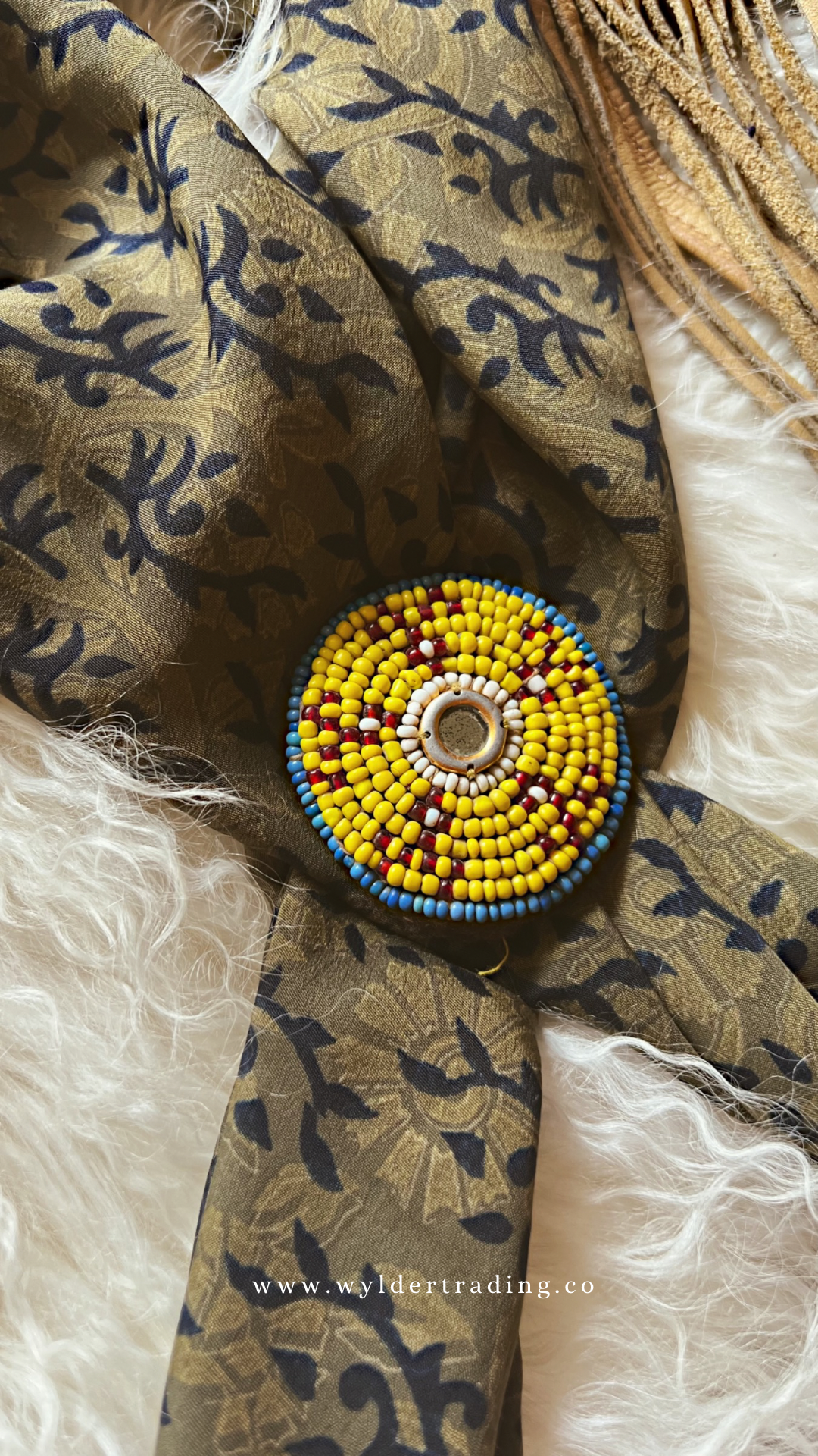 Vintage Beaded Afghani Brooch 009