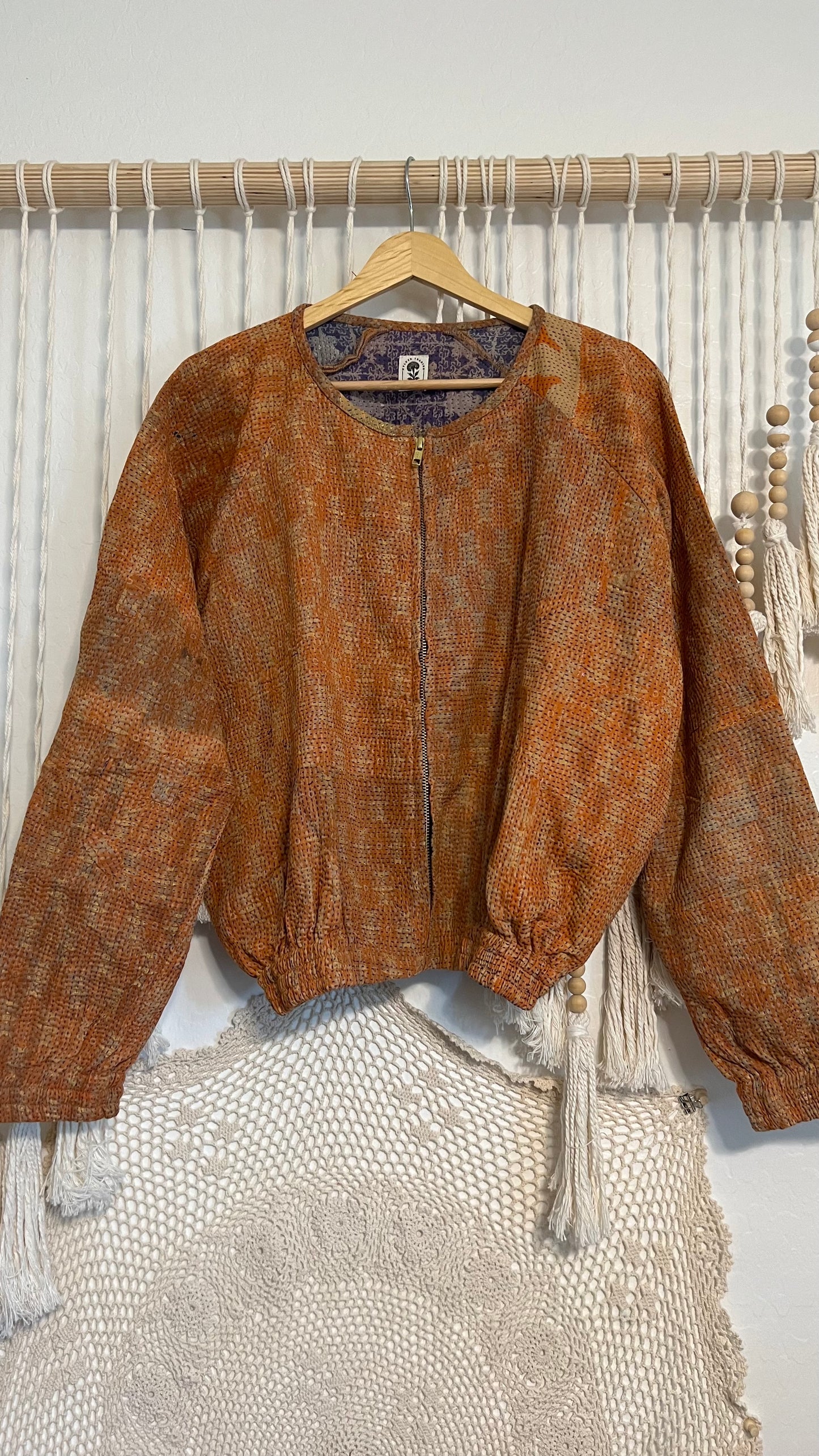 Kantha Bomber Jacket 008 (Small/Medium)