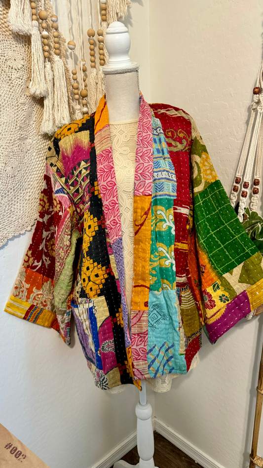 Spirit Weavers Reversible Kantha Kimono Coat 002