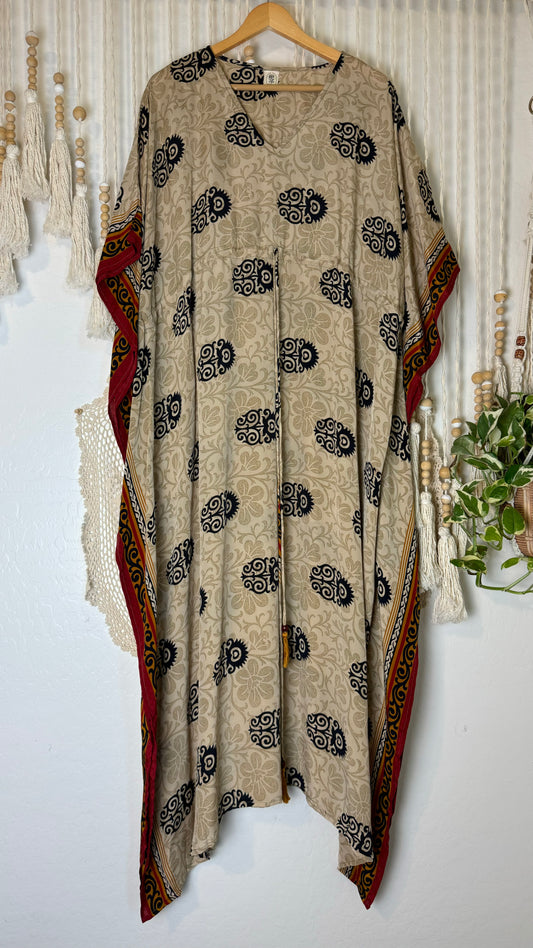 Sari Silk Kaftan Dress 044