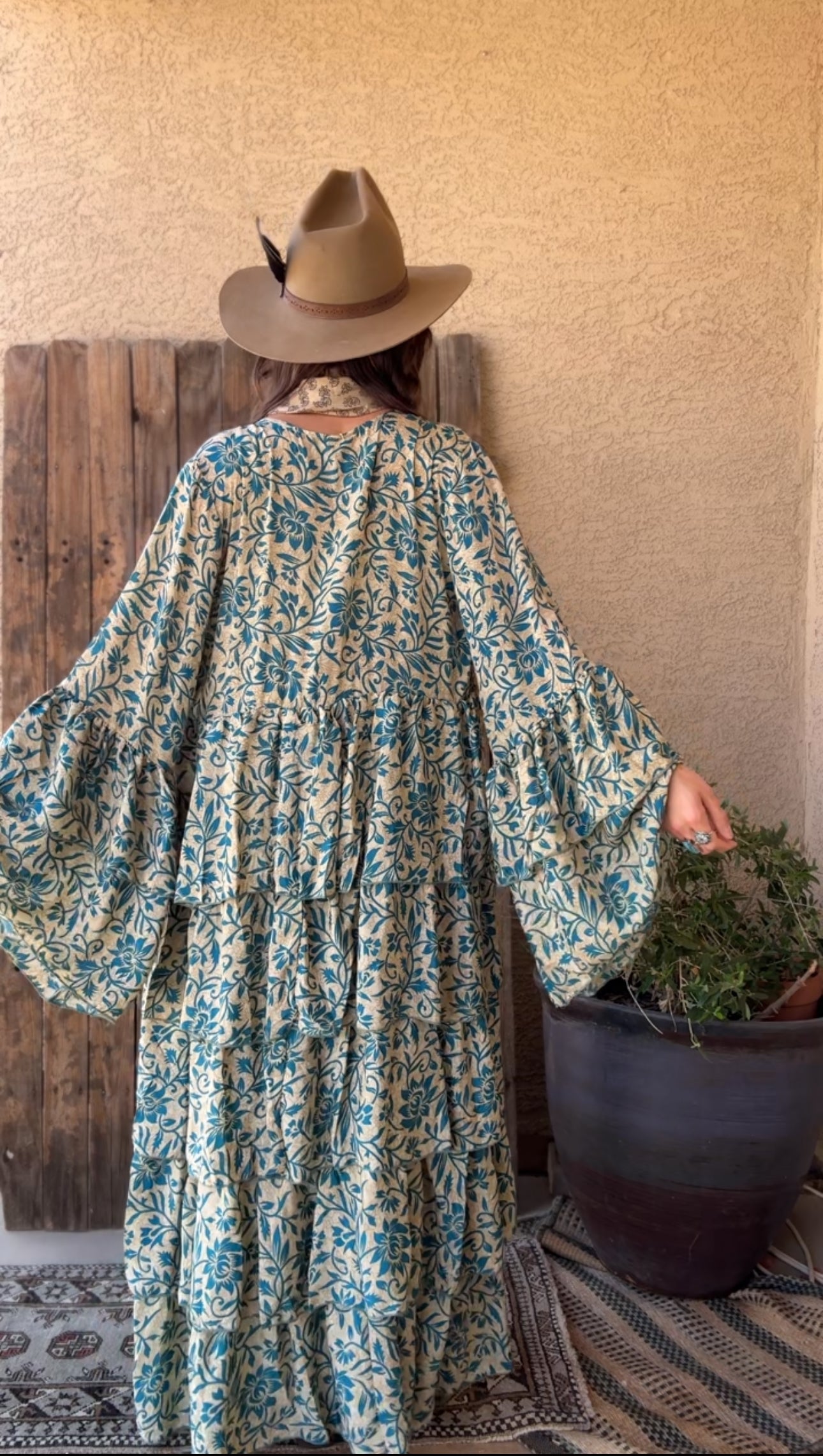 Silk Long Ruffle Kimono - 007