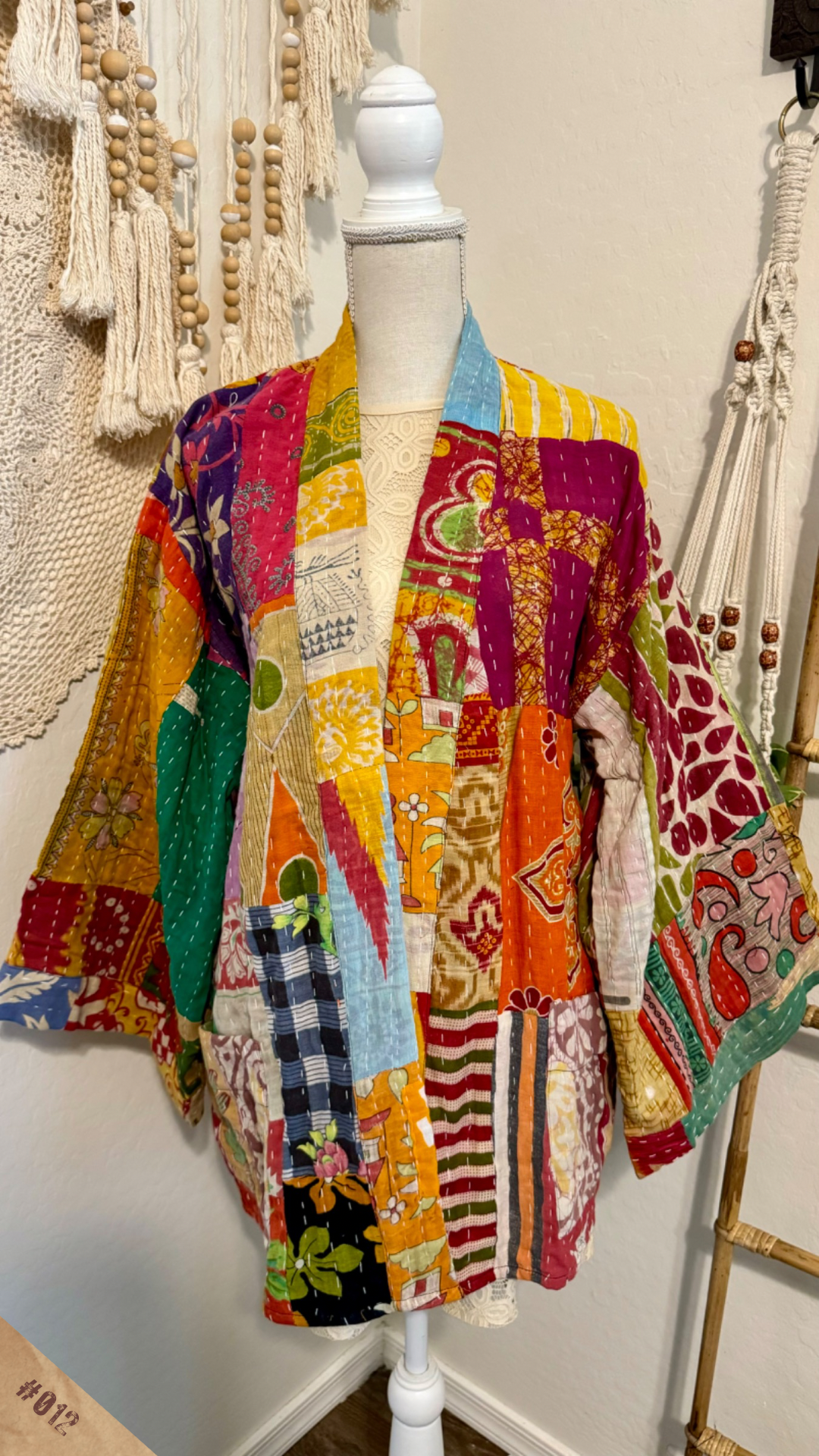 Spirit Weavers Reversible Kantha Kimono Coat 012