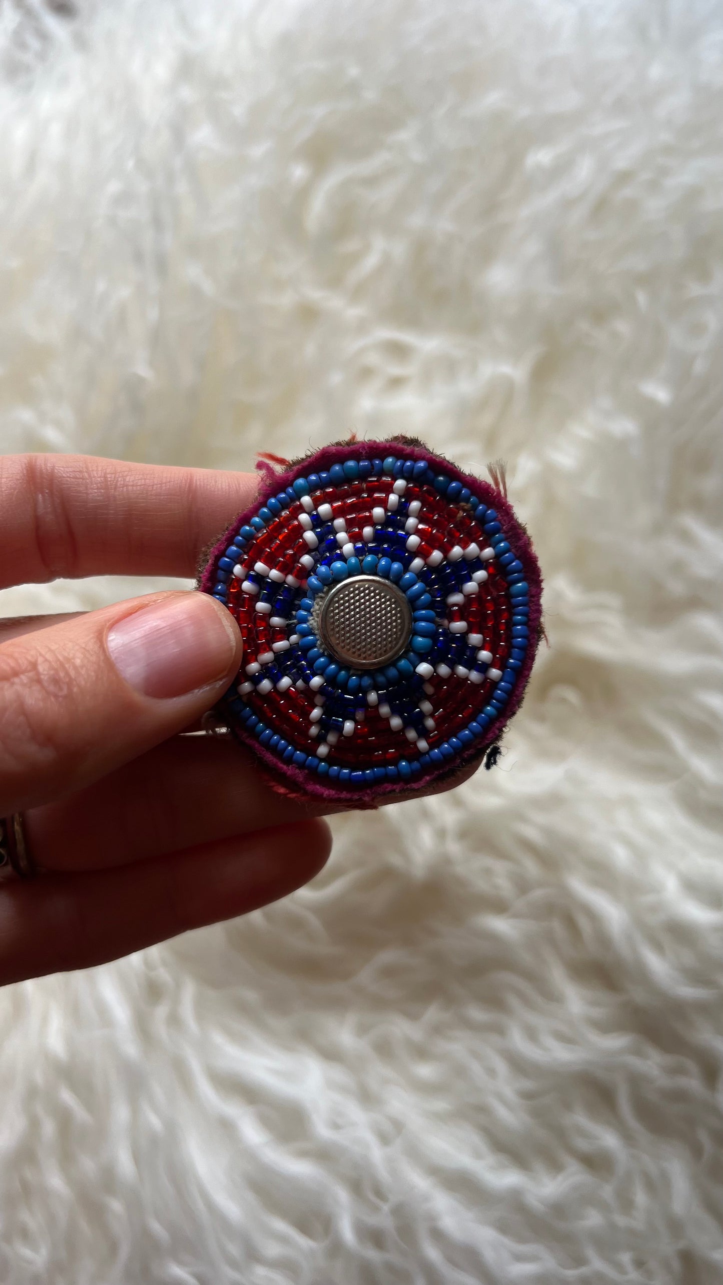 Vintage Beaded Afghani Brooch 012