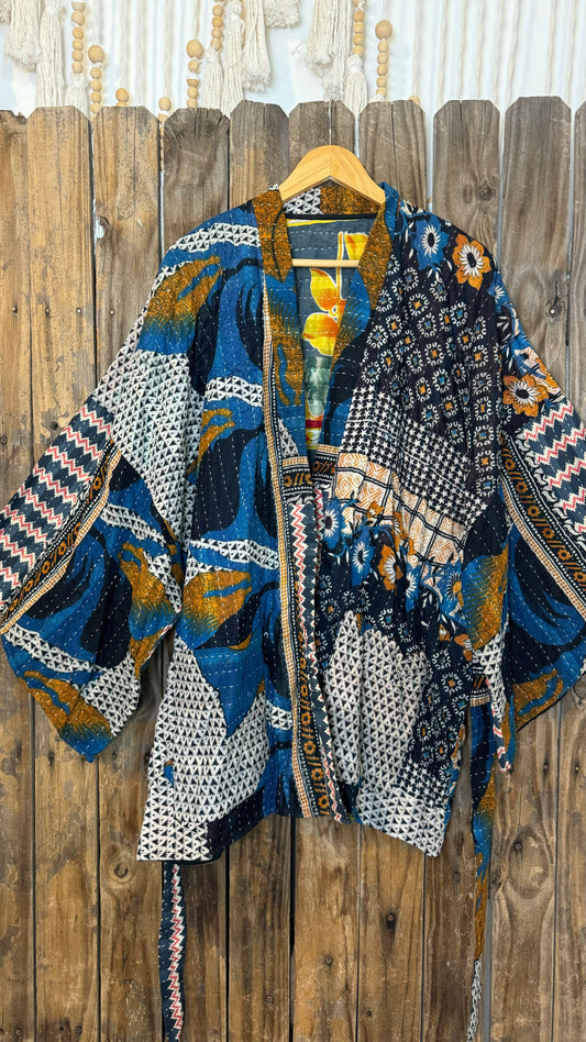 Kantha Reversible Kimono Coat - 017