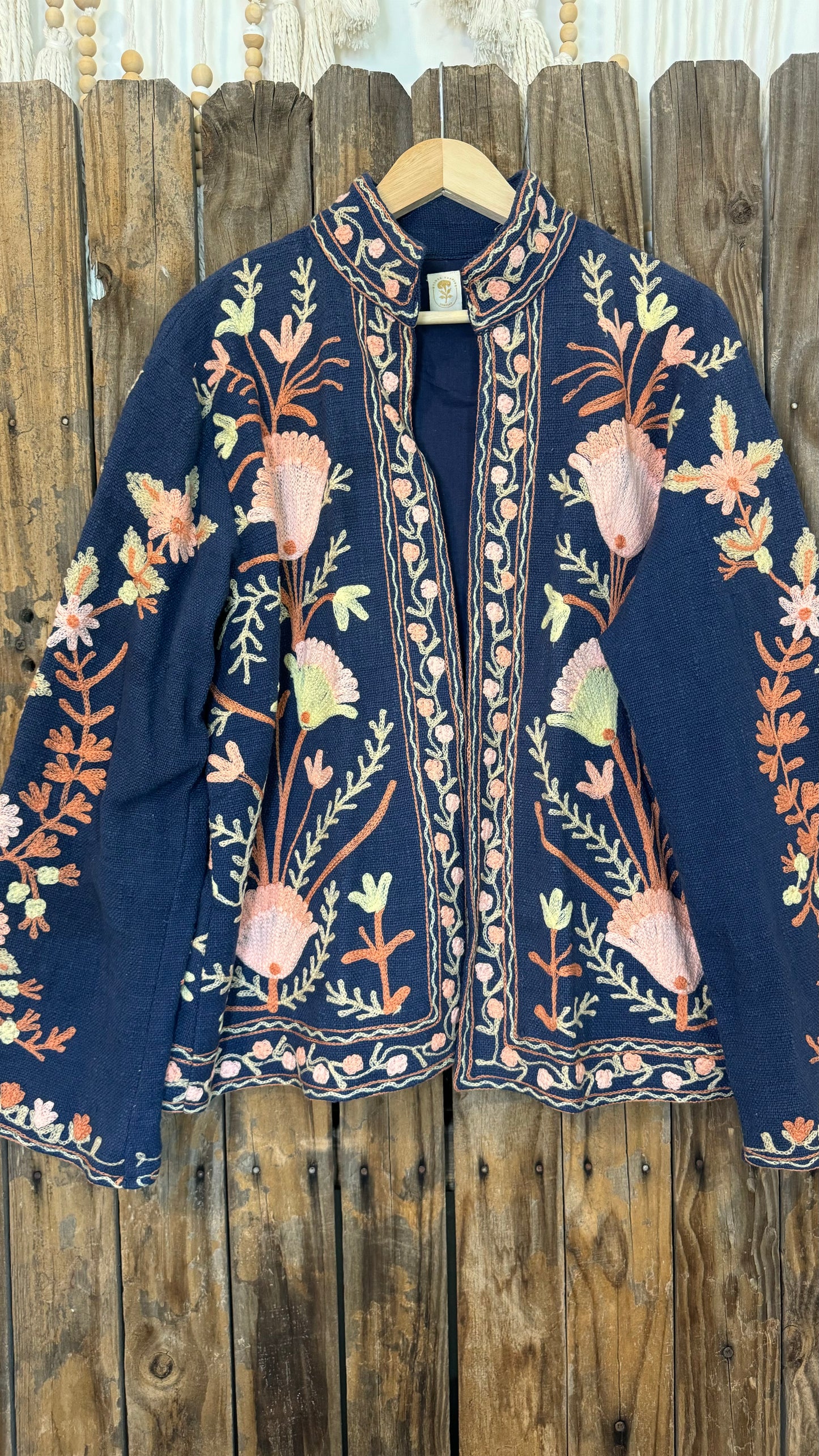 Embroidered Artisan Coat 007 (Navy)