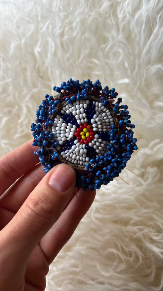 Vintage Beaded Afghani Brooch 046