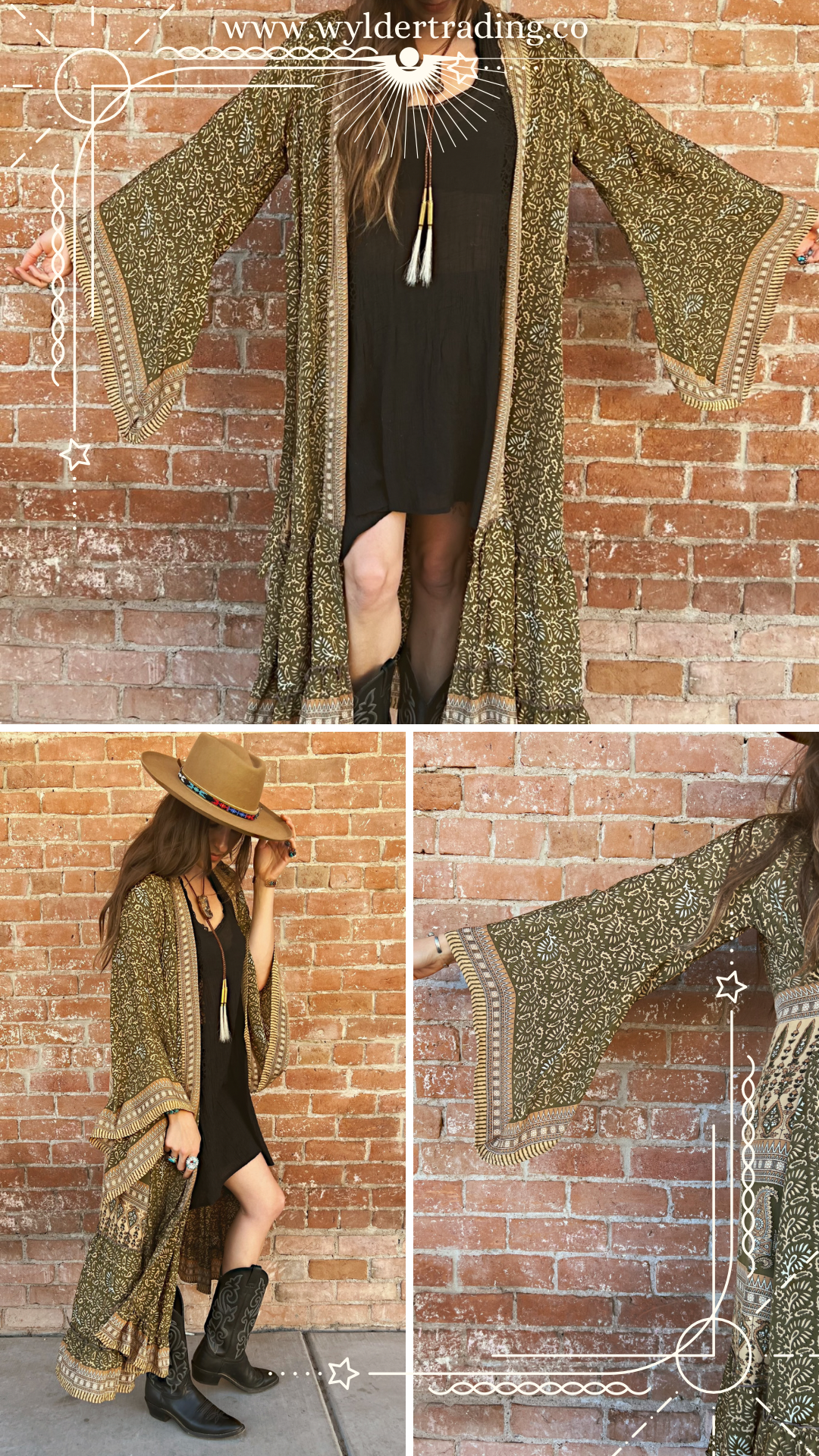 Desert Willow Sari Silk Kimono (Long) 049