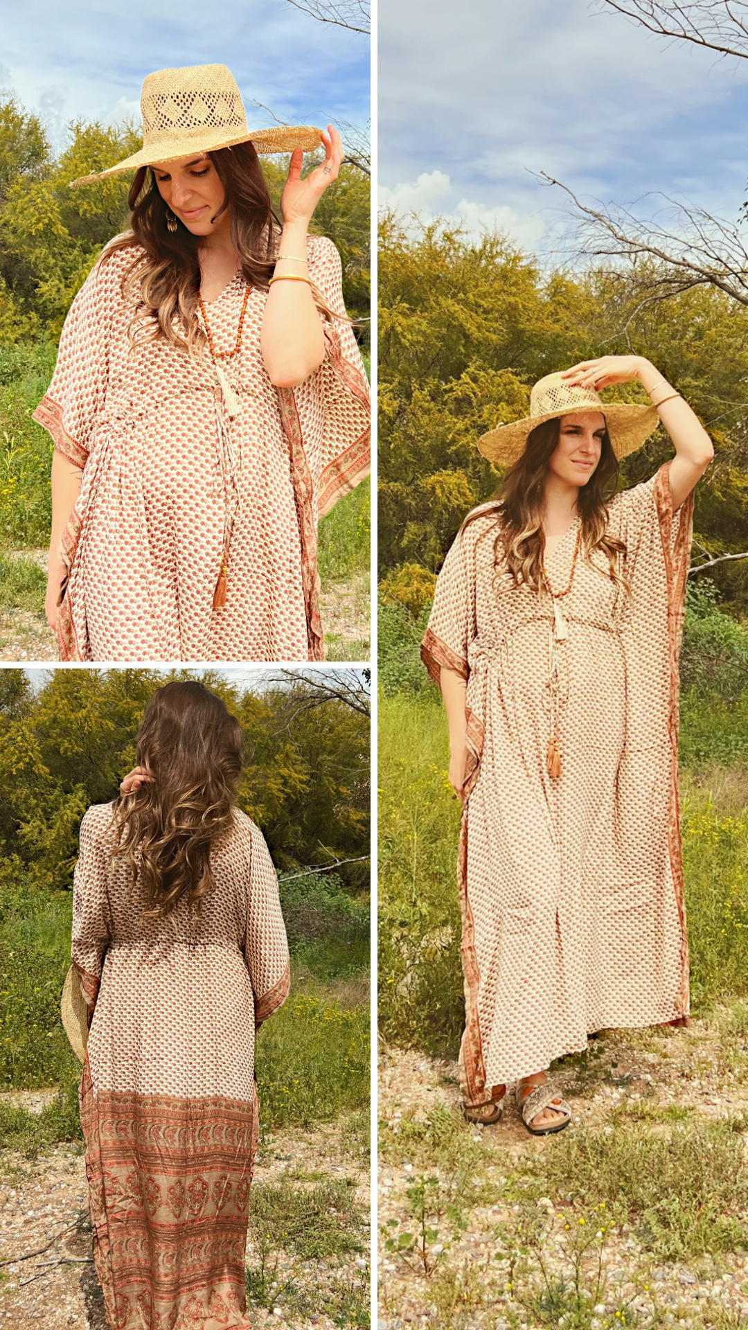 Sari Silk Kaftan Dress 043