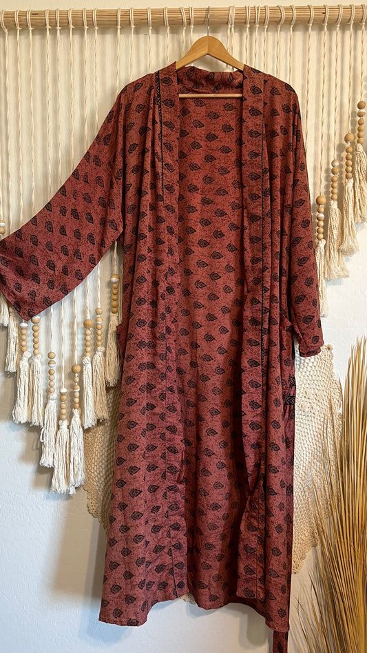 Original Sari Silk Kimono (Long) 008