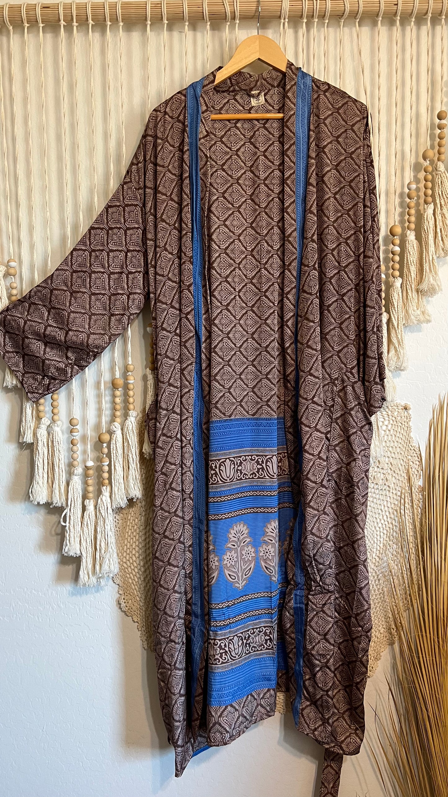 Original Sari Silk Kimono (Long) 006