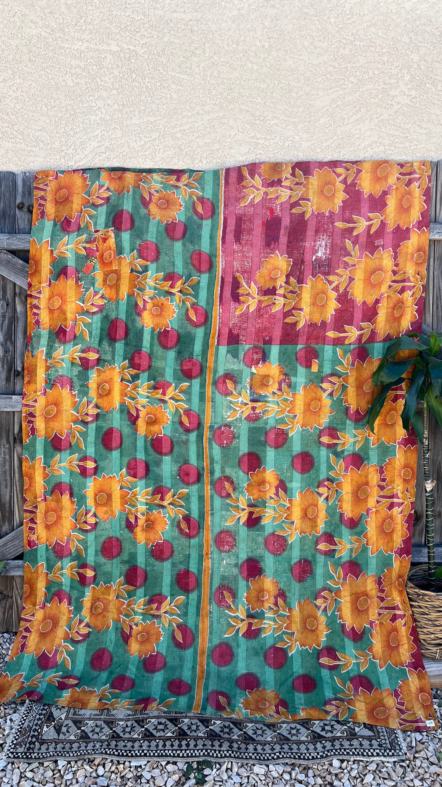 Vintage Kantha Quilt Blanket 010 (Heavy Weight)
